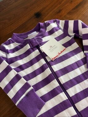NWT Hanna Andersson Purple White Striped Pajamas | 12-18 months or 75cm